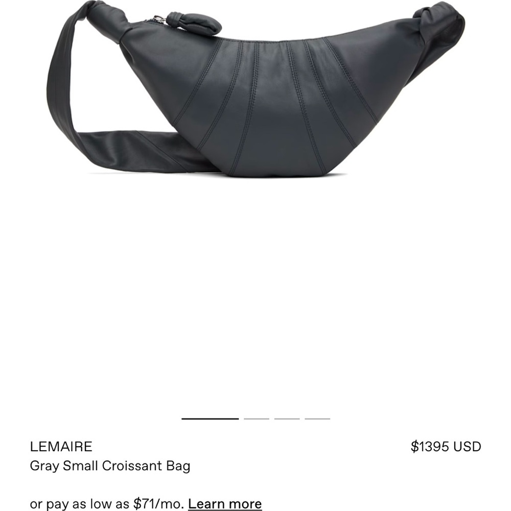 Lemaire small croissant bag in navy lamb skin